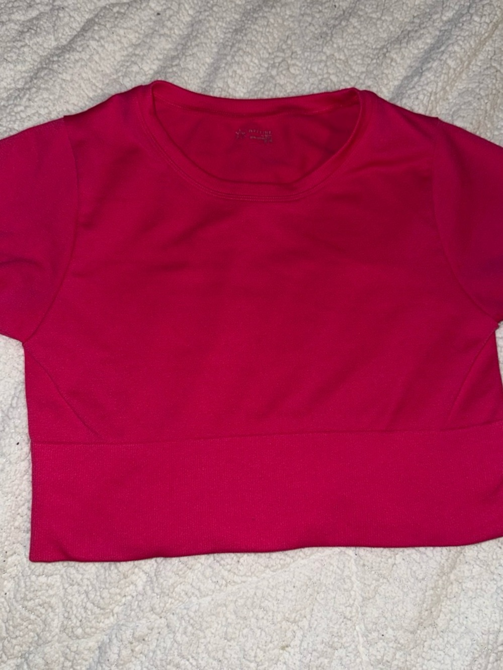 aerie Hot Pink Crewneck Crop Top